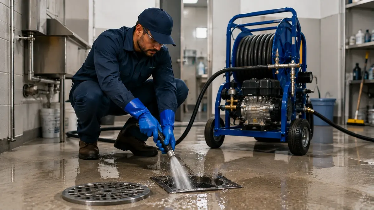 Floor Drain Hydro Jet Cleaning in Onyx
