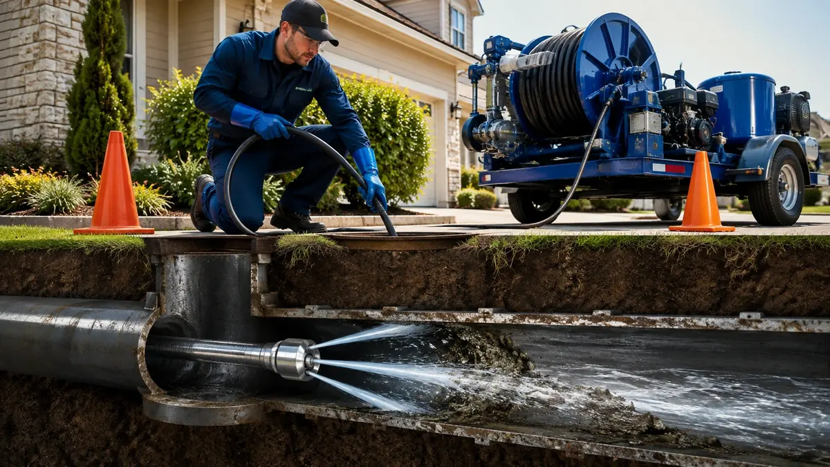 Main Sewer Line Hydro Jet Cleaning in Onyx