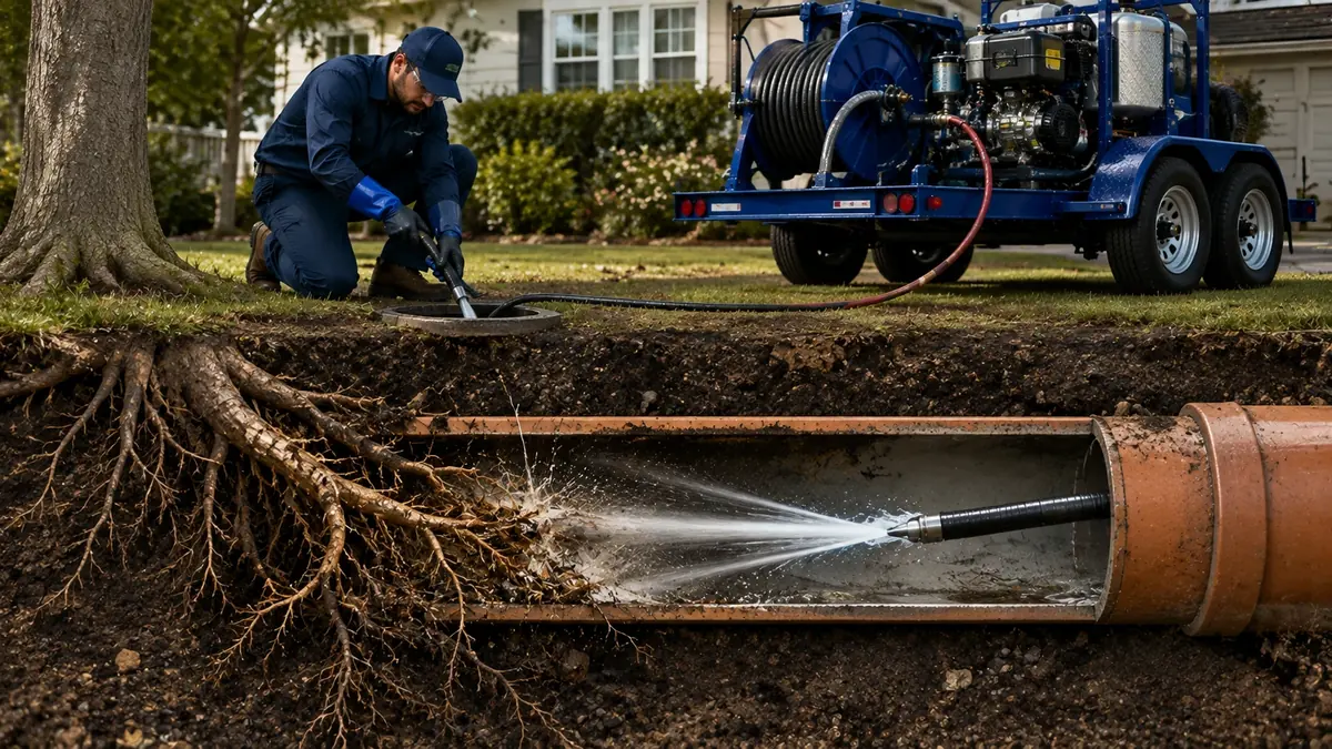 Tree Root Removal with Hydro Jetting in Onyx